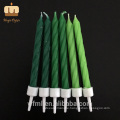 Top Level Cake Decoration Green Ombre Spiral Candles Taper Suppliers